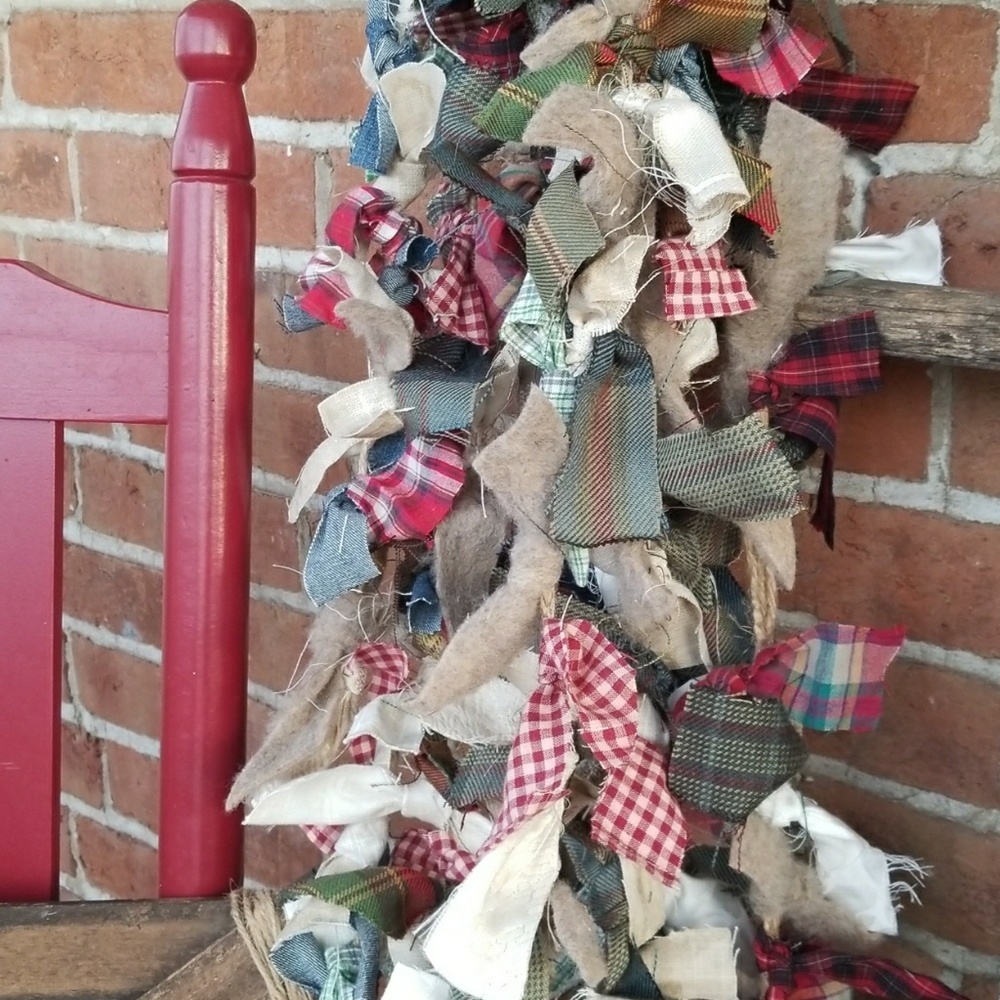 5 Foot Rag Garland primitive Farmhouse